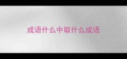 成语什么中取什么成语