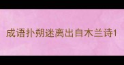 成语扑朔迷离出自木兰诗