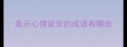 表示心情紧张的成语有哪些