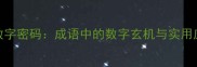 九六三数字密码成语中的数字玄机与实用应用指南