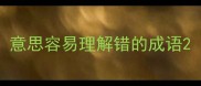 意思容易理解错的成语