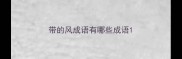 带的风成语有哪些成语