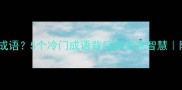 不毛之地竟藏千年成语5个冷门成语背后的生存智慧附职场应用指南