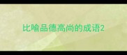 比喻品德高尚的成语
