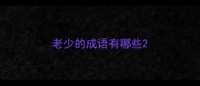 老少的成语有哪些