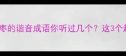 趣味科普枣的谐音成语你听过几个这3个超冷门