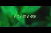 冬天有雨的成语