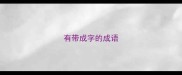 有带成字的成语