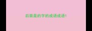 后面是的字的成语成语