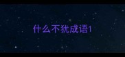 什么不犹成语