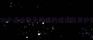 秋日植物成语大全30个适合秋天种植的成语及养护指南附诗词推荐