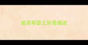 成语琴瑟之好是描述