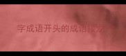 字成语开头的成语接龙