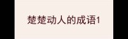 楚楚动人的成语