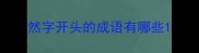 然字开头的成语有哪些