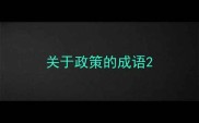 关于政策的成语
