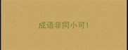 成语非同小可