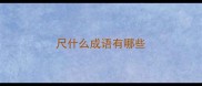 尺什么成语有哪些