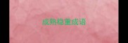 成熟稳重成语