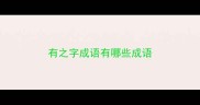 有之字成语有哪些成语