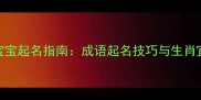 男孩鸡宝宝起名指南成语起名技巧与生肖宜用字全