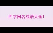 四字网名成语大全