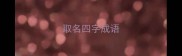取名四字成语