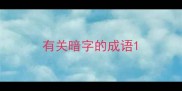 有关暗字的成语