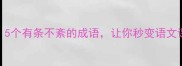 必学5个有条不紊的成语让你秒变语文课代表