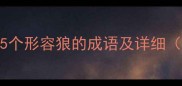 狼性成语大全15个形容狼的成语及详细附出处与用法