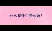 什么霍什么费成语