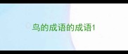 鸟的成语的成语