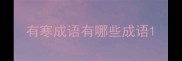 有寒成语有哪些成语