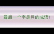 最后一个字是月的成语