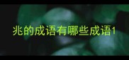 兆的成语有哪些成语