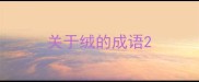 关于绒的成语