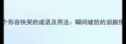 10个形容快哭的成语及用法瞬间破防的泪崩预警