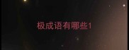 极成语有哪些