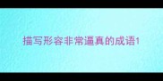 描写形容非常逼真的成语