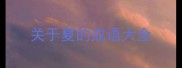 关于夏的成语大全