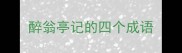 醉翁亭记的四个成语