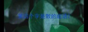 第四个字是散的成语