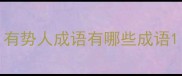 有势人成语有哪些成语