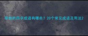 带地的四字成语有哪些20个常见成语及用法