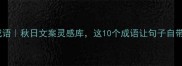 霜叶成语秋日文案灵感库这10个成语让句子自带诗意