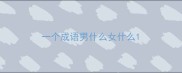 一个成语男什么女什么