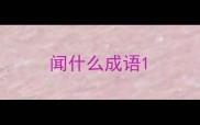 闻什么成语