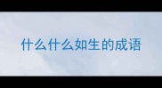什么什么如生的成语