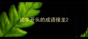 试字开头的成语接龙