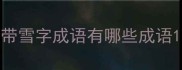 带雪字成语有哪些成语